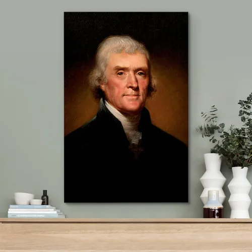 Vista 2 de wall26 - Retrato de Thomas Jefferson por Rembrandt Peale (3er Presidente de los Estados Unidos) - Serie de Presidentes Estadounidenses - Arte