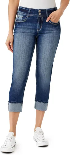 Vista 22 de WallFlower Vaqueros Luscious Curvy de 23.5” de cintura media para mujer, jeans de mezclilla Insta Stretch para juniors Albahaca