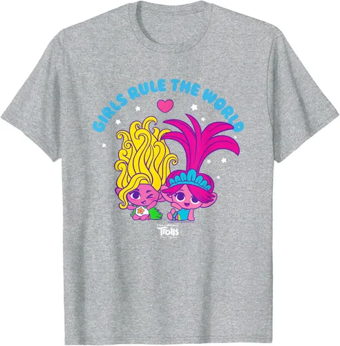 Vista 7 de DreamWorks Trolls Band Together - Camiseta para niñas con leyenda "Rule", diseño Negro