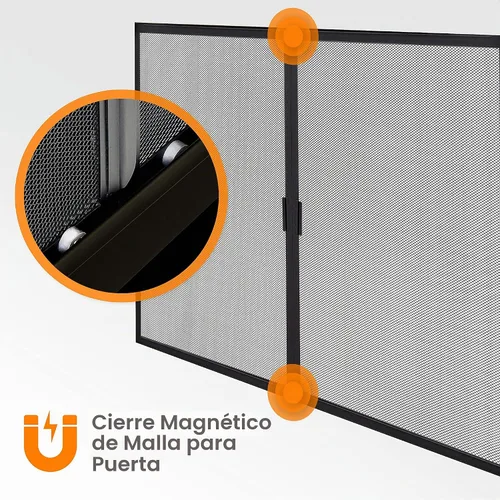 Vista 9 de Puerta Pleasant Hearth AN-1010 Alpine de vidrio para chimenea. Color negro, AN-1010