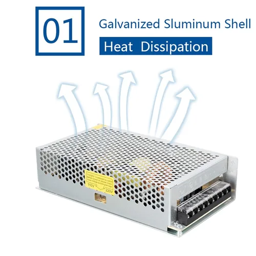 Vista 2 de Fuente de alimentación conmutada de 12 V 21 A, controlador LED de 250 W, convertidor de adaptador de transformador regulado universal CA 110V-220V a