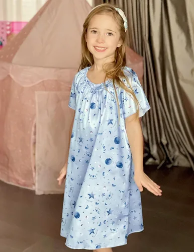 Vista 3 de Arshiner Camisones de seda de satén para niñas, pijama de manga corta, ropa de dormir suave de princesa
