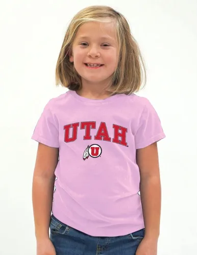 Vista 5 de Blue 84 NCAA - Camiseta unisex para niños con arco sobre rosa