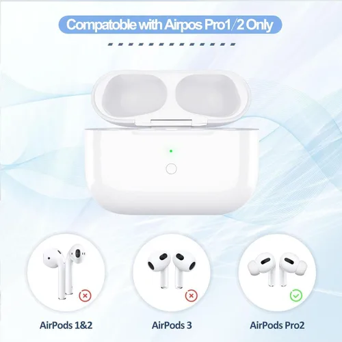 Vista 12 de Funda de carga USB-C para AirPods Pro y Pro2, compatible con AirPod Pro y Pro2 de repuesto, batería integrada de 450 mAh con botón de sincronización