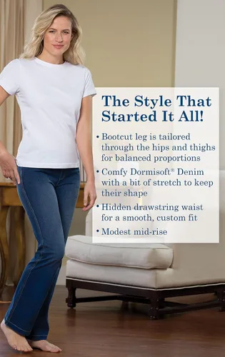 Vista 3 de PajamaJeans Jeans elásticos para mujer - Jeans acampanados para mujer