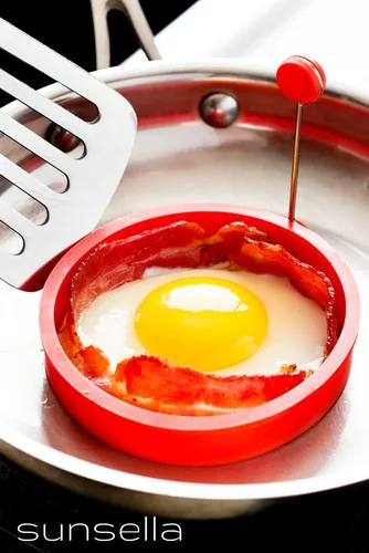 Vista 2 de Anillos de silicona para huevos y panqueques de 4" - Paquete de 4
