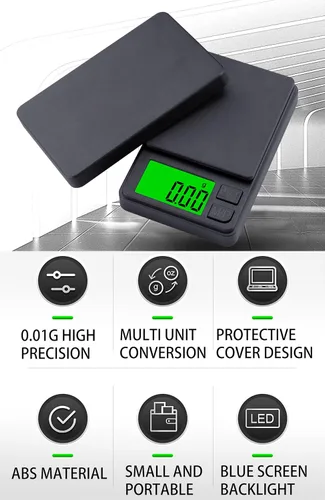 Vista 2 de Báscula digital de bolsillo de 35.27 oz x 0.00 oz, báscula de gramos, báscula digital de gramos, báscula de alimentos, báscula de joyería, báscula