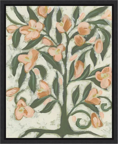 Vista 12 de Amanti Art Lienzo enmarcado para pared, 20 x 16 pulgadas, flores de durazno folclórico, por June Erica Vess, lienzo enmarcado para pared, obras