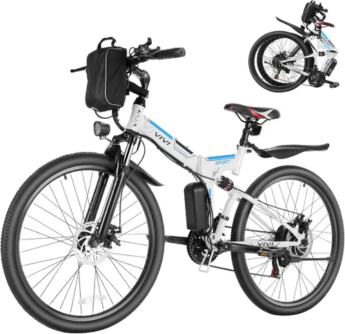 Vista 10 de Vivi Electric Bike for Adults, 750W Rated Folding Electric Mountain Bike 26'' Commuter Ebike 20MPH Foldable Ebike Adult Electric Bicycles with