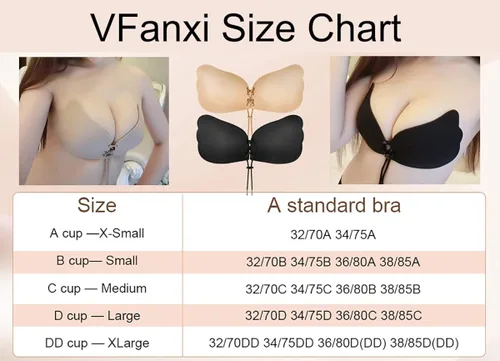 Vista 6 de VFanxi Sujetador pegajoso, invisible reutilizable de silicona adhesivo sujetador sin tirantes push up sujetador pezón cubre