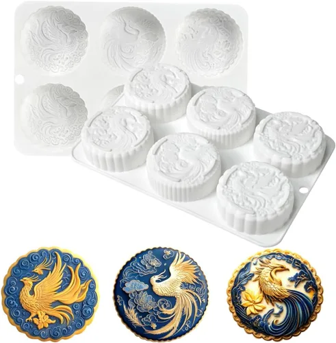 Vista 15 de Molde de silicona redondo para pastel de mousse de fénix, moldes reutilizables para tartas de queso, chocolate, pudín, gelatina, dulces, helado