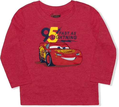 Vista 2 de Disney Cars Lightning McQueen Jogger Set for Boys, Toddlers' Long Sleeve Tee and Jog Pants