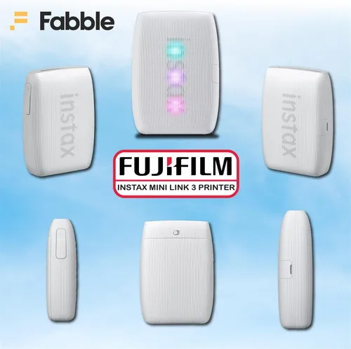 Vista 3 de Fujifilm Instax Mini Link 3 Impresora para smartphone - Paquete de color blanco arcilla con estuche protector, película instantánea pack doble