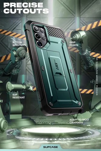 Vista 6 de SUPCASE Funda para Samsung Galaxy S22 Ultra con soporte, [Unicorn Beetle Pro] [2 marcos frontales]