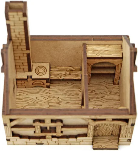 Vista 3 de TowerRex Edificio de terreno DND para casa pequeña, accesorios DND para Calabozos y Dragones, Pathfinder, Warhammer, mapa de batalla de mesa, kit