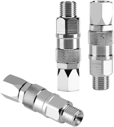 Vista 7 de Junta giratoria de acero inoxidable de 1/4 pulgadas para pulverizador de pintura sin aire, pistola de pulverización de alta presión, accesorio