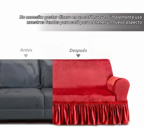 Vista 8 de NICEEC Funda para Sofá Súper Suave de 1 Pieza Funda Roja para Sofás Elástica Universal de Spandex Fundas para Sofá para Sala de Estar Fácil Ajuste