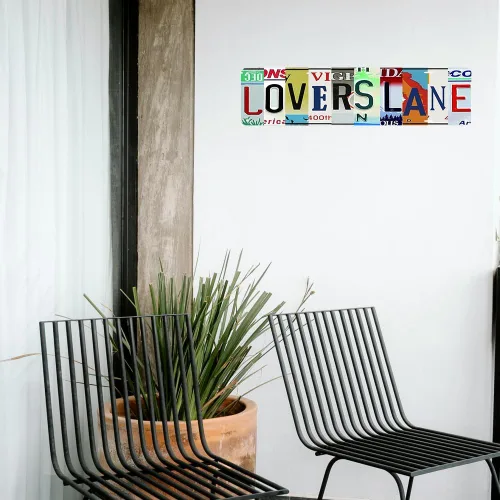 Vista 5 de Lovers Lane - Letrero de metal para decoración de pared para dormitorio, hogar y dormitorio, póster estético Y2K para mujeres, habitación femenina