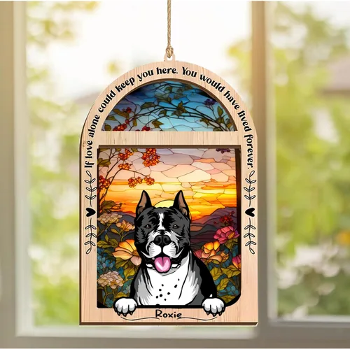 Vista 329 de LOVELYPOD Adorno de Navidad personalizado de sabueso afgano, atrapasoles con nombre, regalos de pérdida de mascotas, regalos para amantes