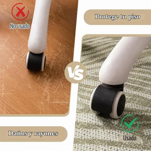 Vista 4 de Tapete para silla de oficina para suelo de madera dura, 48"x36" tapete protector de escritorio de computadora de fácil deslizamiento para silla Hoja