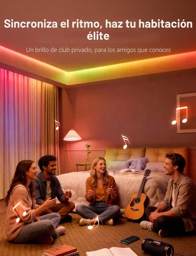 Vista 6 de Lepro Tira de luces LED inteligentes S1 AI con IC 16.4FT 2.4G WiFi Bluetooth AI lighting designer,Rainbow chasing effects,Color segment DIY,Music