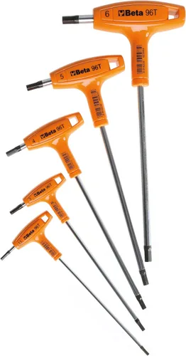 Vista 10 de Beta 96T Llave Hexagonal con Mango en T Métrica de 2.5mm Llave Allen Ergonómica de Alto Torque con Puntas Hexagonales Duales Agujero