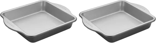 Vista 2 de CUISINART CMHB-9SCK - Molde cuadrado antiadherente de fácil agarre, 9 pulgadas, negro/plateado