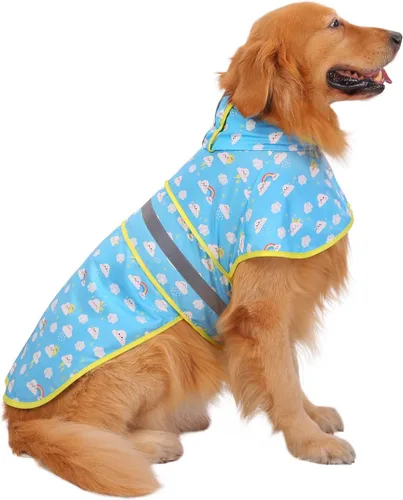 Vista 31 de HDE - Impermeable protector con capucha para perros y cachorros, tallas de la S a la XL (diseño de patos de goma, talla S)