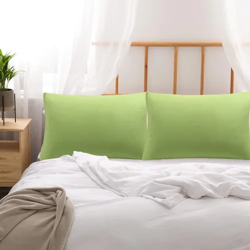 Vista 2 de uxcell Paquete de 2 fundas de almohada de microfibra suave serie 1800 con cremallera estándar (20 x 26 pulgadas), color salvia