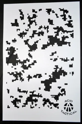 Vista 2 de Acid Tactical® Duracoat Cerakote Gun - Paquete de 3 plantillas de pintura en aerosol de vinilo de camuflaje de 9 x 14 pulgadas, diseño de rayas