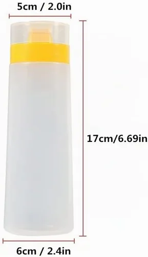 Vista 2 de Ebonee Botella de salsa exprimible de 4 agujeros, botella exprimible de mermelada con tapas para salsa de tomate, mayonesa, aceite de oliva, aderezo