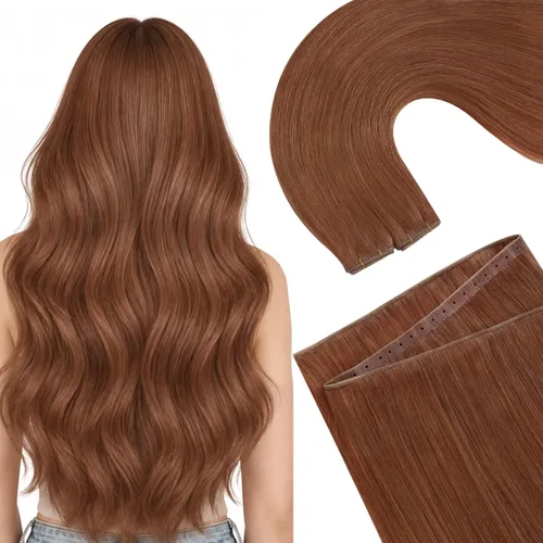 Vista 21 de Ugeat Extensiones de cabello humano de trama de mariposa, color negro, 16