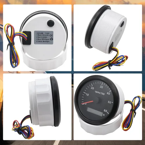 Vista 8 de Tacómetro de 85 mm RPM Medidor de tacómetro de 6000 RPM Tacómetros de reemplazo automotriz 0-6000 RPM Tacometro Medidor LED para automóvil Auto