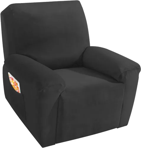 Vista 31 de MAXIJIN Funda reclinable de terciopelo de 4 piezas, funda elástica de felpa suave para silla reclinable, gruesa y suave, funda para silla Beige