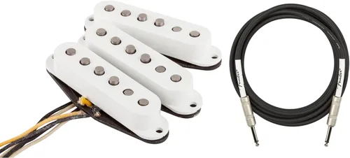 Vista 17 de Fender Paquete de pastillas Stratocaster silenciosas Gen 4 con cable de instrumento