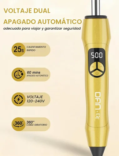 Vista 7 de Peine caliente eléctrico de 180°F-500°F para pelucas y cabello de mujer