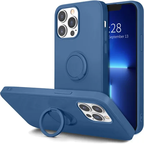 Vista 15 de Hython Funda para iPhone 13 Pro Max con soporte de anillo [soporte de anillo giratorio de 360° con soporte magnético] [forro de microfibra suave]