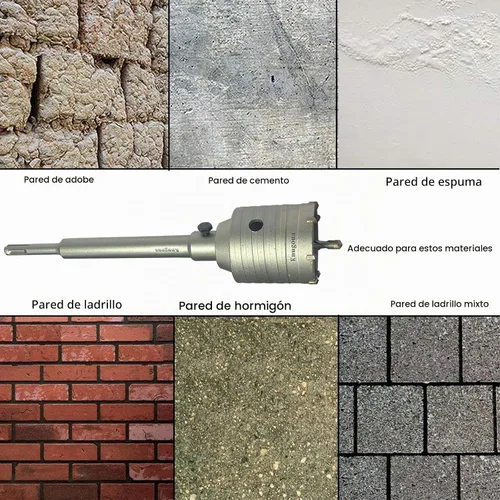 Vista 7 de El agujero concreto de 3pcs vio los equipos, acero de tungsteno SDS más la broca concreta
