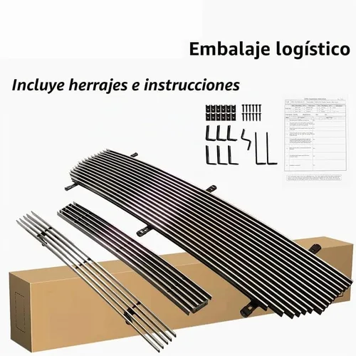 Vista 7 de Rejilla cromada para GMC Sierra 1500/2500HD/3500 2003-2007, insertos frontales de parrilla de aluminio de 3 piezas, guarda de reemplazo 04 05 06