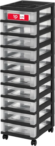 Vista 12 de IRIS USA Organizador de almacenamiento con cajones de plástico, carrito rodante, con ruedas giratorias, 3 cajones, para aula, suministros de arte