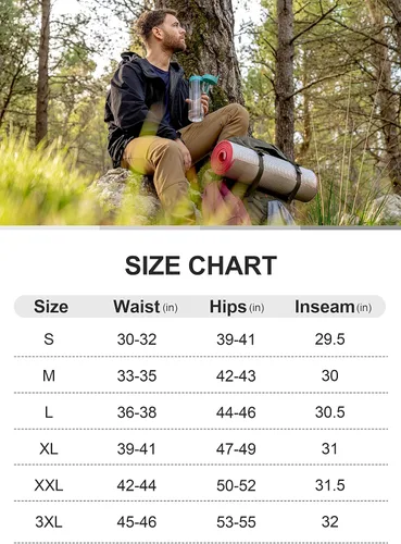 Vista 7 de Pudolla Mens Hiking Cargo Pants Outdoo Work Pants for Men UPF50+ with Zipper Pockets