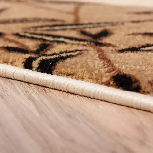 Vista 4 de Well Woven Barclay Vane Willow Damask - Alfombra moderna de 7 pies 10 pulgadas, redonda, color beige