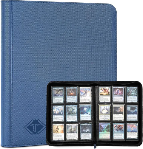 Vista 9 de Carpeta de cartas de 4 bolsillos para 160 fundas, carpeta de cartas álbum para colección de cartas intercambiables para cartas deportivas, cartas