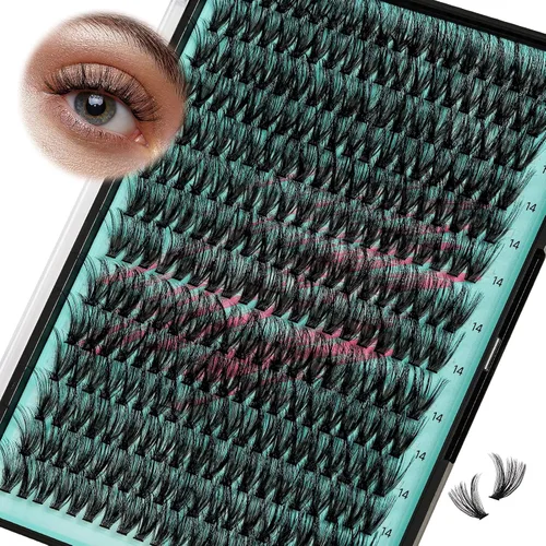Vista 21 de Kit de Extensión de Pestañas, Kit de Racimos de Pestañas DIY 168Pcs con Pegamento de Unión y Sello Impermeable, Removedor de Pestañas para Kit