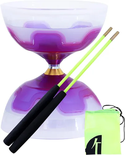 Vista 10 de Juego de diábolo yoyo chino, triple rodamientos Diábolo, yoyos chinos, diábolo LED colorido con palos de diablo, cuerda de diábolo y bolsa de red