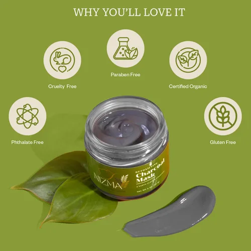 Vista 5 de Mascarilla de carbón desintoxicante con triple arcilla y lecitina orgánica, limpieza profunda, refinación de poros, mascarilla hidratante - Aroma