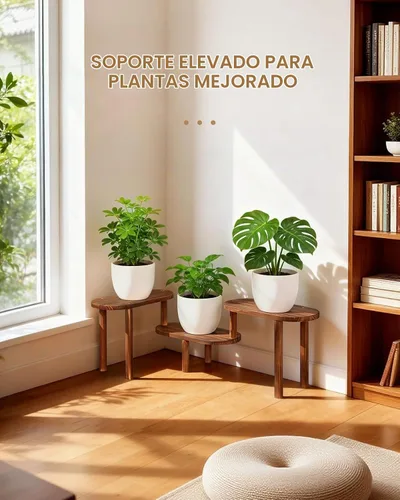 Vista 4 de Estante para plantas de esquina cóncava para interiores, soporte
