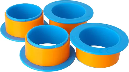 Vista 6 de OVOV - 2 pares de dispensadores de película elástica para manos de plástico para núcleo de 3 pulgadas, color azul