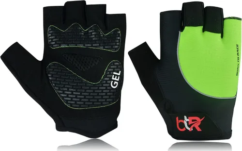 Vista 7 de Guantes de ciclismo de gel acolchados de medio dedo guantes de silicona impresión transpirable peso ligero bicicleta entrenamiento ciclismo guantes