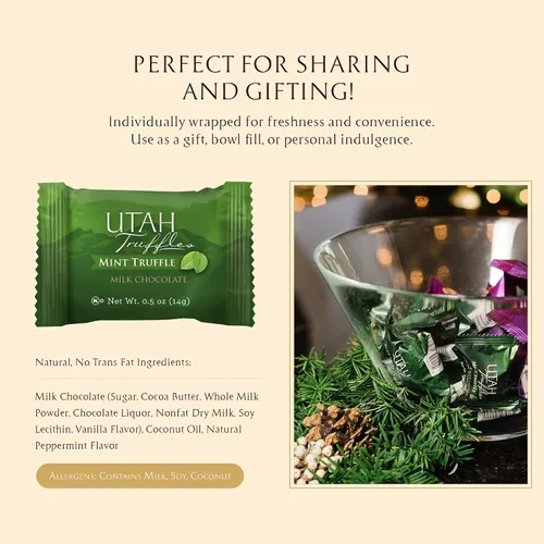 Vista 4 de Utah Truffles - Caramelo de trufa de chocolate con leche y menta, bolsas